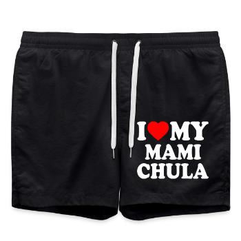 I love my mami chula - Badeshorts - Schwarz - Vorne - AI Model Male 185 light (185cm)