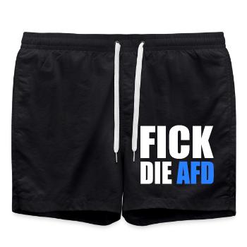 Fick die afd - Badeshorts - Schwarz - Vorne - AI Model Male 185 light (185cm)