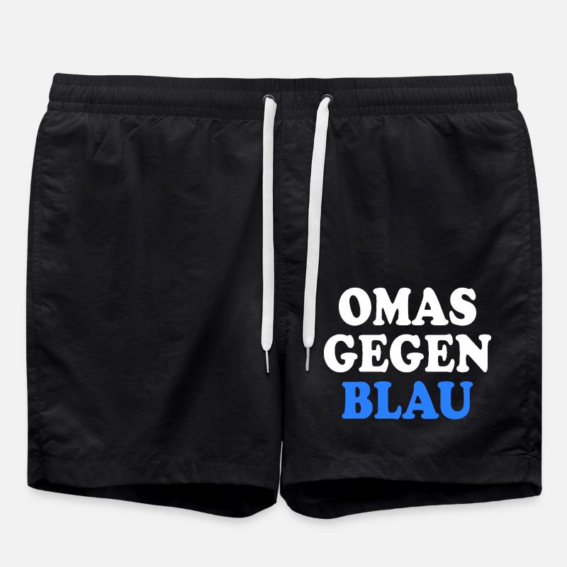 Omas gegen blau - Badeshorts - Schwarz