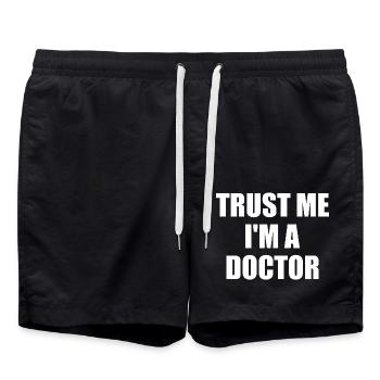 trust me i'm a doctor - Short de bain - noir - Devant - AI Model Male 185 light (185cm)