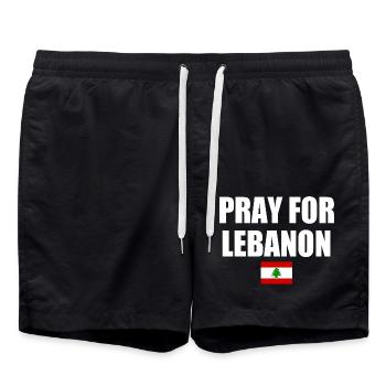 Libanon - Pray for lebanon - Badeshorts - Schwarz - Vorne - AI Model Male 185 light (185cm)