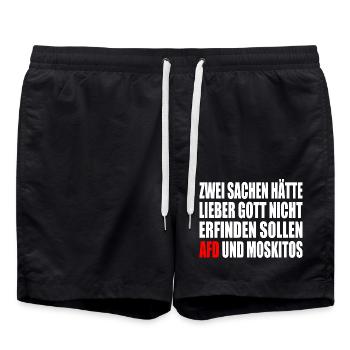 Against the right - Swim Trunks - black - Front - AI Model Male 185 light (185cm)