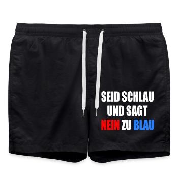Soyez intelligents, ne votez pas bleu - FCK AfD - Short de bain - noir - Devant - AI Model Male 185 light (185cm)