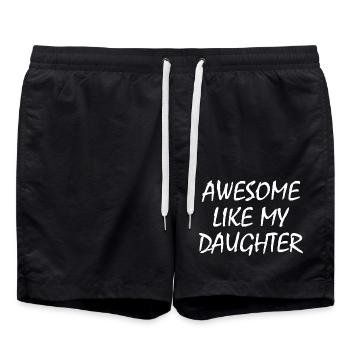 awesome like my daughter - Short de bain - noir - Devant - AI Model Male 185 light (185cm)