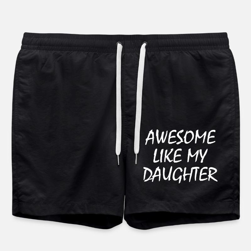 awesome like my daughter - Swim Trunks - black