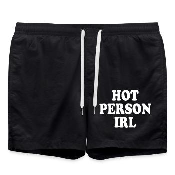 Hot person irl - Short de bain - noir - Devant - AI Model Male 185 light (185cm)