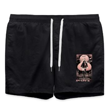 Rêve spatial sombre - Short de bain - noir - Devant - AI Model Male 185 light (185cm)