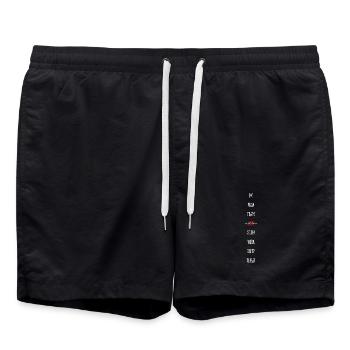 Routine quotidienne monochrome avec accent rouge - Short de bain - noir - Devant - AI Model Male 185 light (185cm)