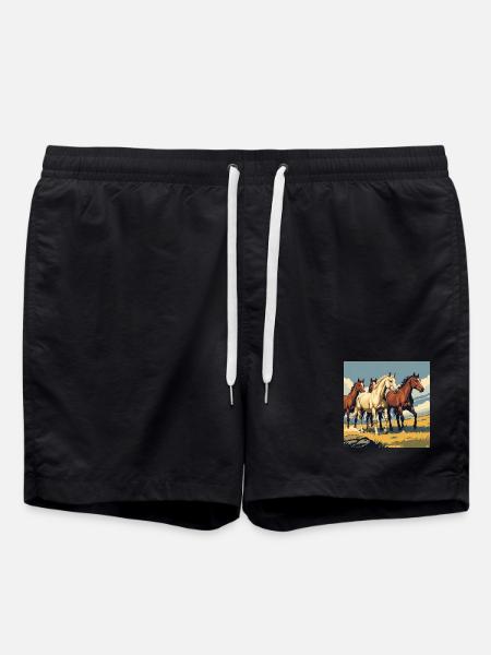 Quarter Horse Herd - Swim Trunks - black