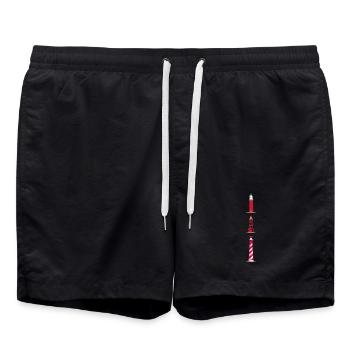 Lighthouses Texel, Den Oever, Westerlichttoren - Swim Trunks - black - Front - AI Model Male 185 light (185cm)