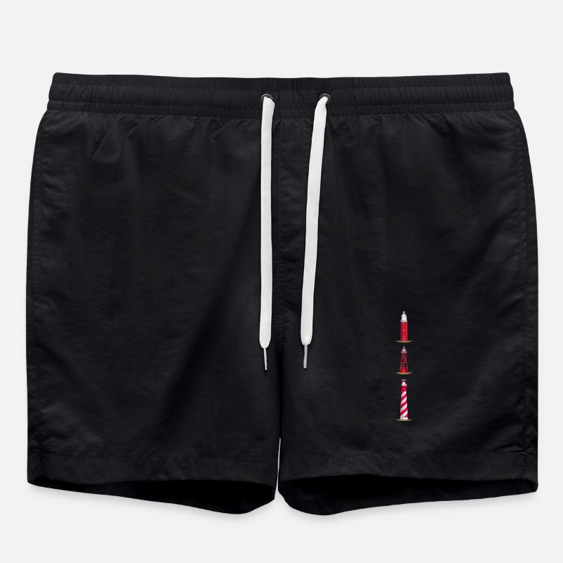 Lighthouses Texel, Den Oever, Westerlichttoren - Swim Trunks - black