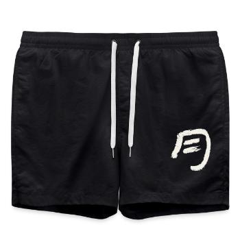 Mond (Japanisch) Schriftzeichen - KOHLE - Badeshorts - Schwarz - Vorne - AI Model Male 185 light (185cm)