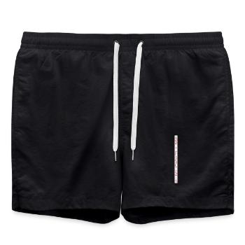 vertikal stylischer Schriftzug Antifascista - Badeshorts - Schwarz - Vorne - AI Model Male 185 light (185cm)