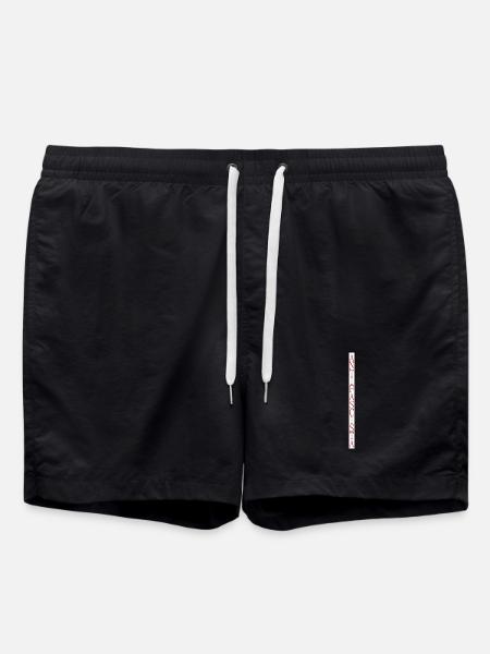 lettrage antifasciste vertical élégant - Short de bain - noir