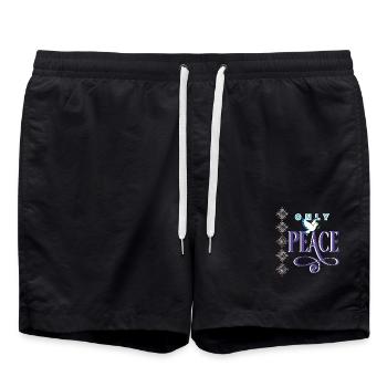 Friedenstaube - Badeshorts - Schwarz - Vorne - AI Model Male 185 light (185cm)