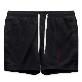 Schriftzug Antifascista vertikal (gestretched) - Badeshorts - Schwarz - Vorne - AI Model Male 185 light (185cm)