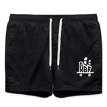 Logo de l’usine Rolling Board Blanc - Short de bain - noir - Devant - AI Model Male 185 light (185cm)