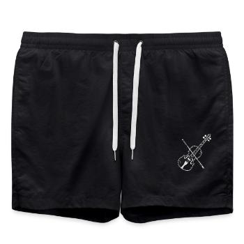 Violon - Musique - Jazz - Musicien - Don - Short de bain - noir - Devant - AI Model Male 185 light (185cm)