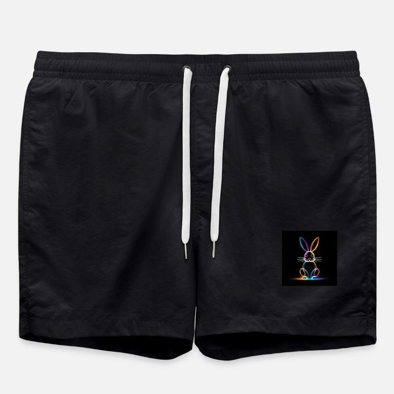 Glowing Rabbit - Swim Trunks - black