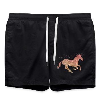 La licorne pailleté d'or - Short de bain - noir - Devant - AI Model Male 185 light (185cm)