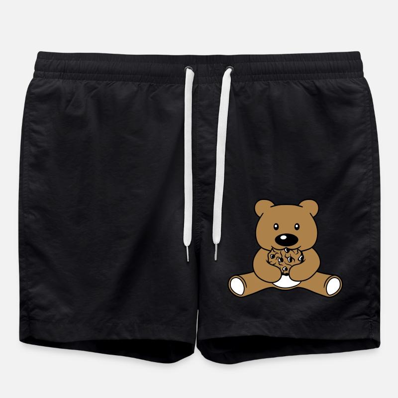 cookie essen keks hunger lecker knabbern baer sues - Badeshorts - Schwarz