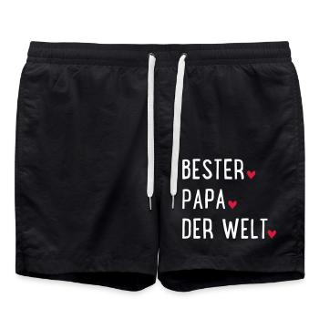 Bester Papa der Welt - Badeshorts - Schwarz - Vorne - AI Model Male 185 light (185cm)