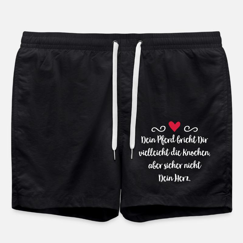 Pferd - Badeshorts - Schwarz