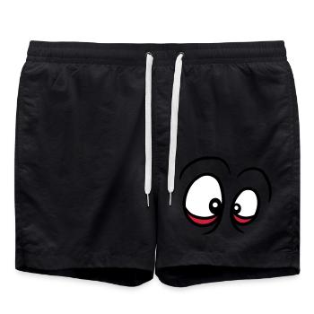 yeux yeux regardent le visage enroulé yeux - Short de bain - noir - Devant - AI Model Male 185 light (185cm)