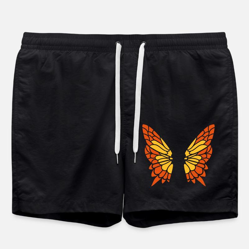 Butterfly Fluegel Pattern - Swim Trunks - black