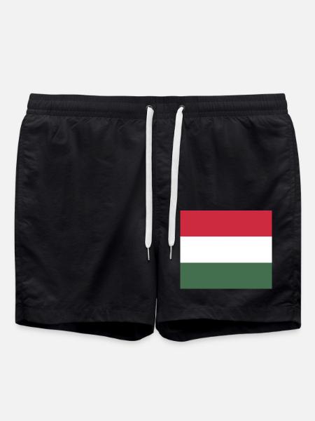 Ungarn Flagge Maske - Badeshorts - Schwarz