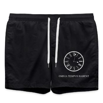 everything has its time latin white - Swim Trunks - black - Front - AI Model Male 185 light (185cm)