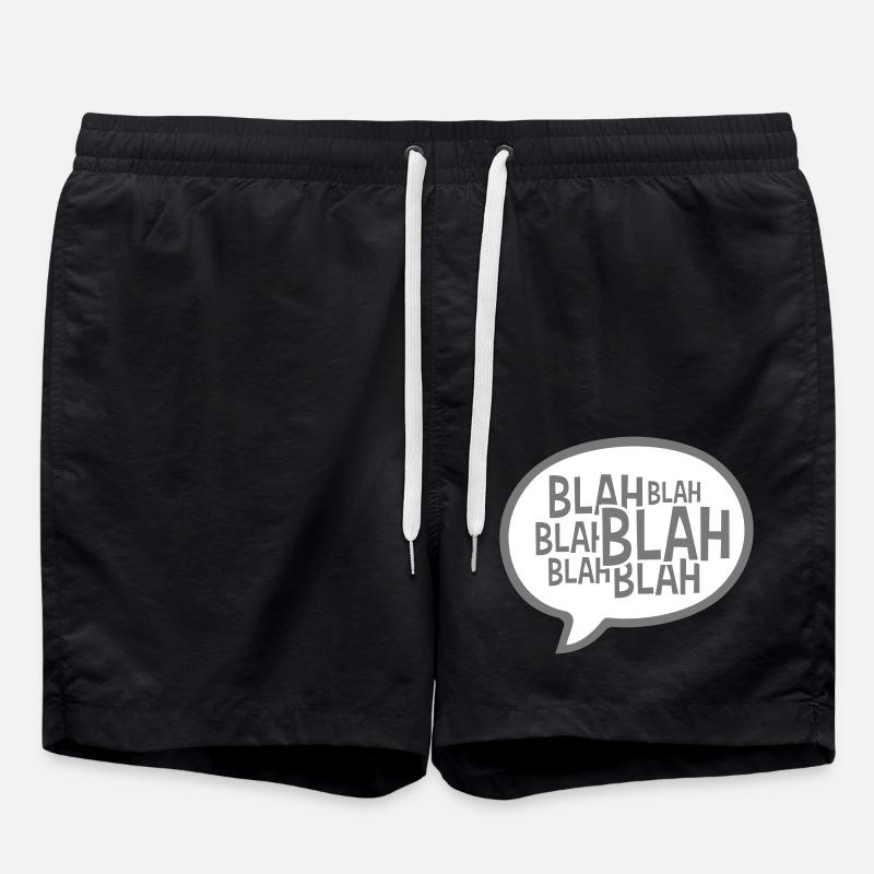 Speech bubble comic blah - Swim Trunks - black