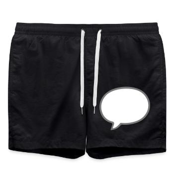Comic design speech bubble - Swim Trunks - black - Front - AI Model Male 185 light (185cm)