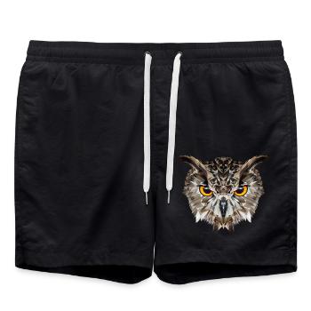 owl - Swim Trunks - black - Front - AI Model Male 185 light (185cm)