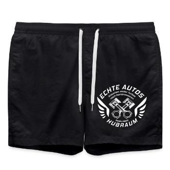 V8 Motor Engine US Car Muscle Car Hubraum Pick Up - Badeshorts - Schwarz - Vorne - AI Model Male 185 light (185cm)