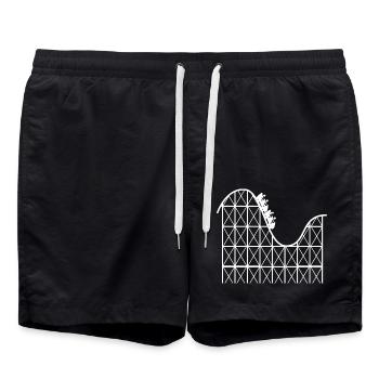 Achterbahn Ingenieur - Badeshorts - Schwarz - Vorne - AI Model Male 185 light (185cm)