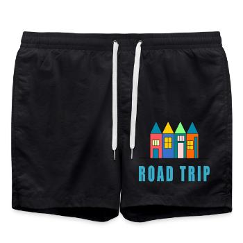 LIVE THE HOLIDAYS. VACATION. GOOD HOLIDAYS - Swim Trunks - black - Front - AI Model Male 185 light (185cm)