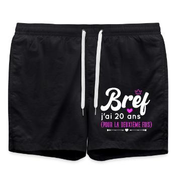 Bref J'ai 20 ans Pour La Deuxième Fois - Short de bain - noir - Devant - AI Model Male 185 light (185cm)