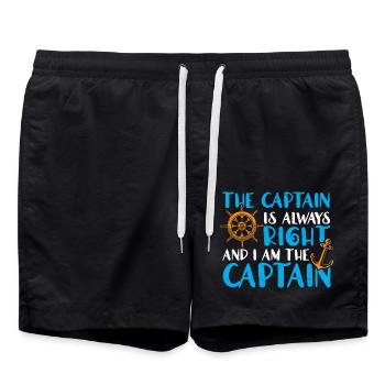 The captain is always right and I am captain - Swim Trunks - black - Front - AI Model Male 185 light (185cm)