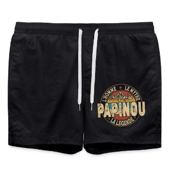 Papinou L'homme Le Mythe La Légende Cadeau - Short de bain - noir - Devant - AI Model Male 185 light (185cm)