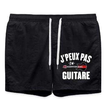 Je Peux Pas J'ai Guitare Cadeau Guitariste - Short de bain - noir - Devant - AI Model Male 185 light (185cm)
