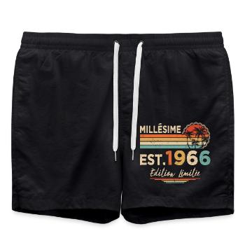 Millésime 1966 Édition Limitée Cadeau Anniversaire - Short de bain - noir - Devant - AI Model Male 185 light (185cm)