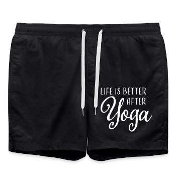 Yoga - Short de bain - noir - Devant - AI Model Male 185 light (185cm)