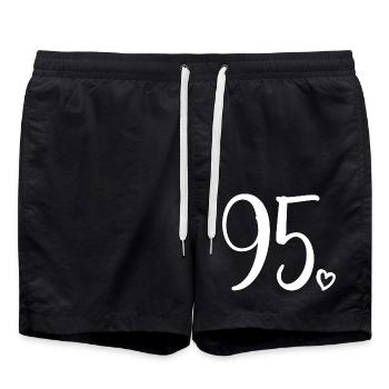 95th Birthday Women 95 Years Old Cute Number 95 - Swim Trunks - black - Front - AI Model Male 185 light (185cm)