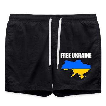 Free ukraine - Swim Trunks - black - Front - AI Model Male 185 light (185cm)