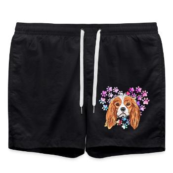 Cavalier King Charles Épagneul - Short de bain - noir - Devant - AI Model Male 185 light (185cm)