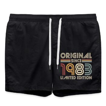 1983 Vintage Jahrgang Geburtstag Retro Geschenk - Badeshorts - Schwarz - Vorne - AI Model Male 185 light (185cm)