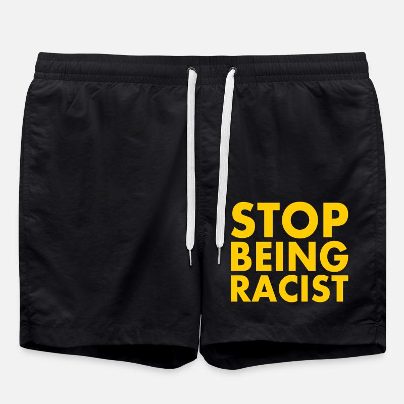 Stop being racist - Swim Trunks - black