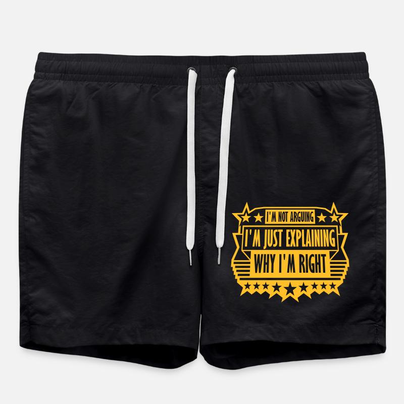 I m not arguing - Swim Trunks - black