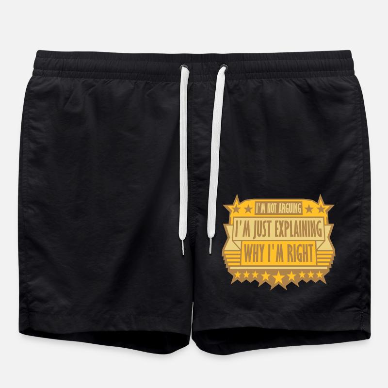 I m not arguing - Swim Trunks - black